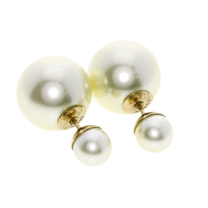 Christian Dior Pierce metallic gold Fake pearl Women