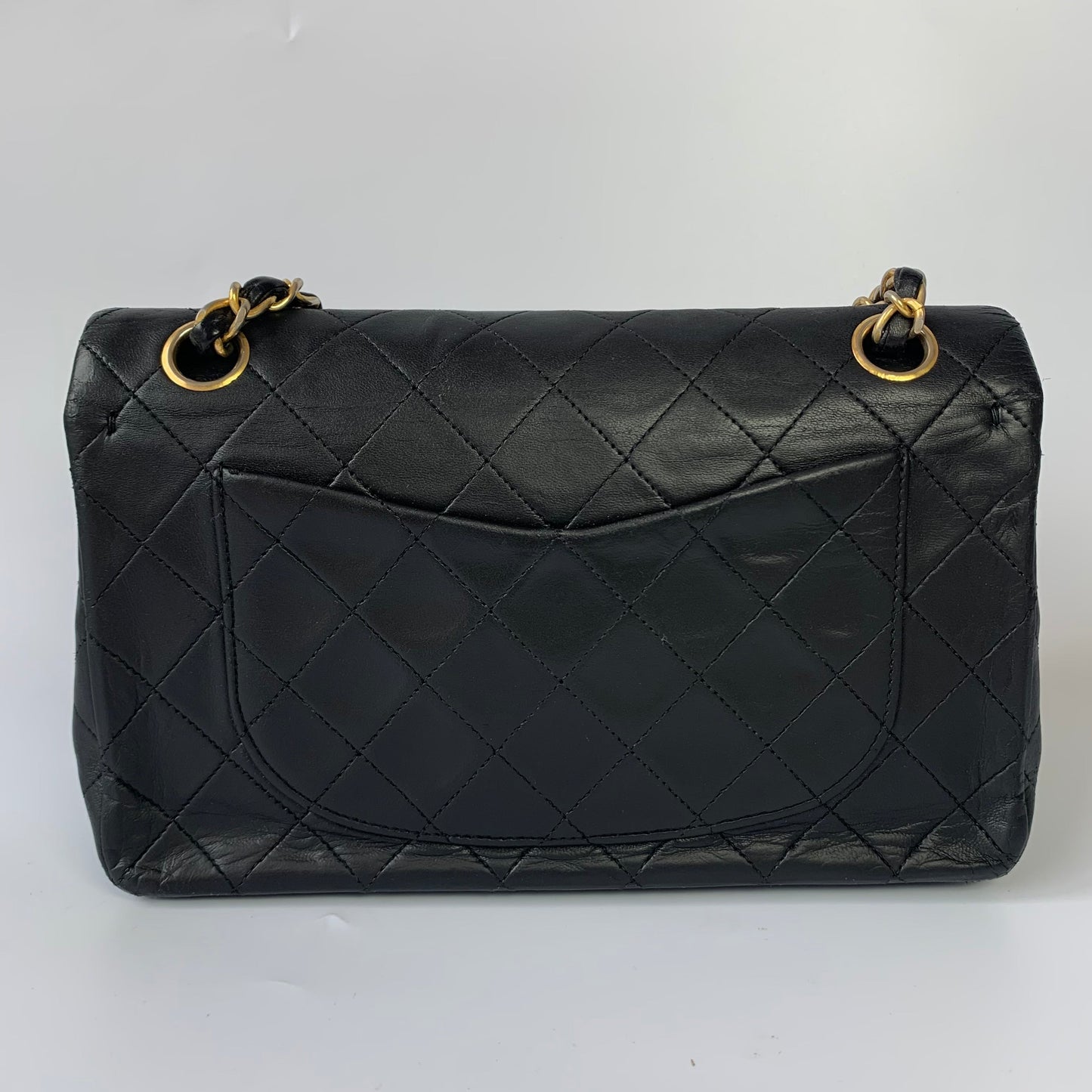 Chanel Classic Flap Vintage Black Lambskin Leather with 24k Gold Hardware, 1989-1991