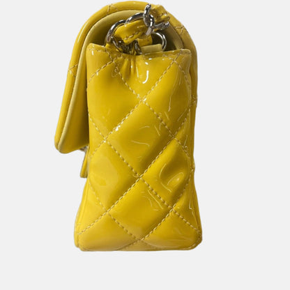 Chanel Classic Flap Rectangular Mini Yellow Patent Leather Silver HW, 2014-2015