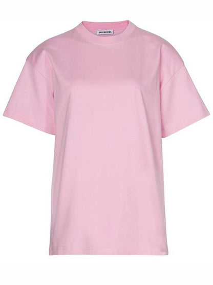 Luxury Balenciaga Trending 2025 Women's Logo Cotton Short Sleeve T-Shirt Pink