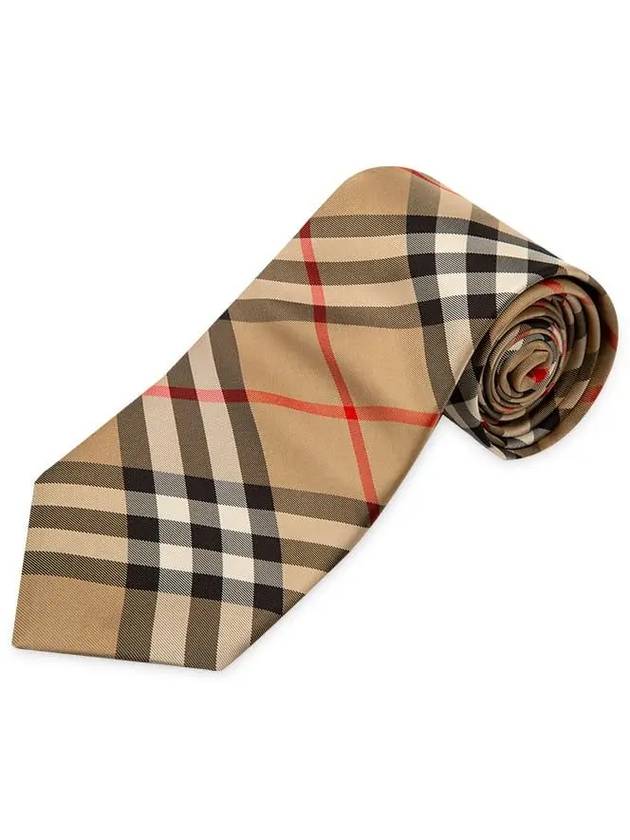 Luxury Burberry Men's Modern Cut Vintage Check Silk Tie Beige