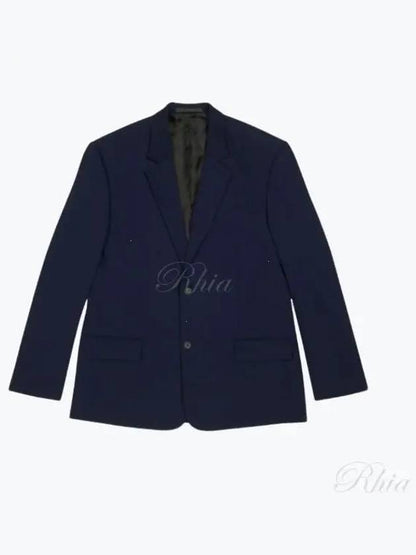 Luxury Balenciaga Trending 2025 Regular Tailored Jacket Navy