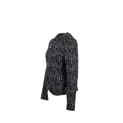Bottega Veneta size 40 Jacquared Jacket wool / cotton back / white