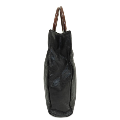 CHANEL Tote Bag Grained Calfskin Skin black COCO Mark