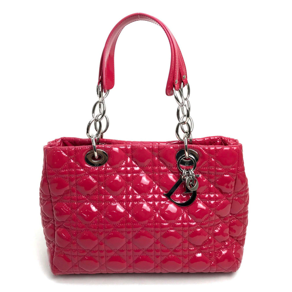 Dior Handbag M0955PVR Patent leather Pink type Cannage Soft Enamel Lady Dior Women