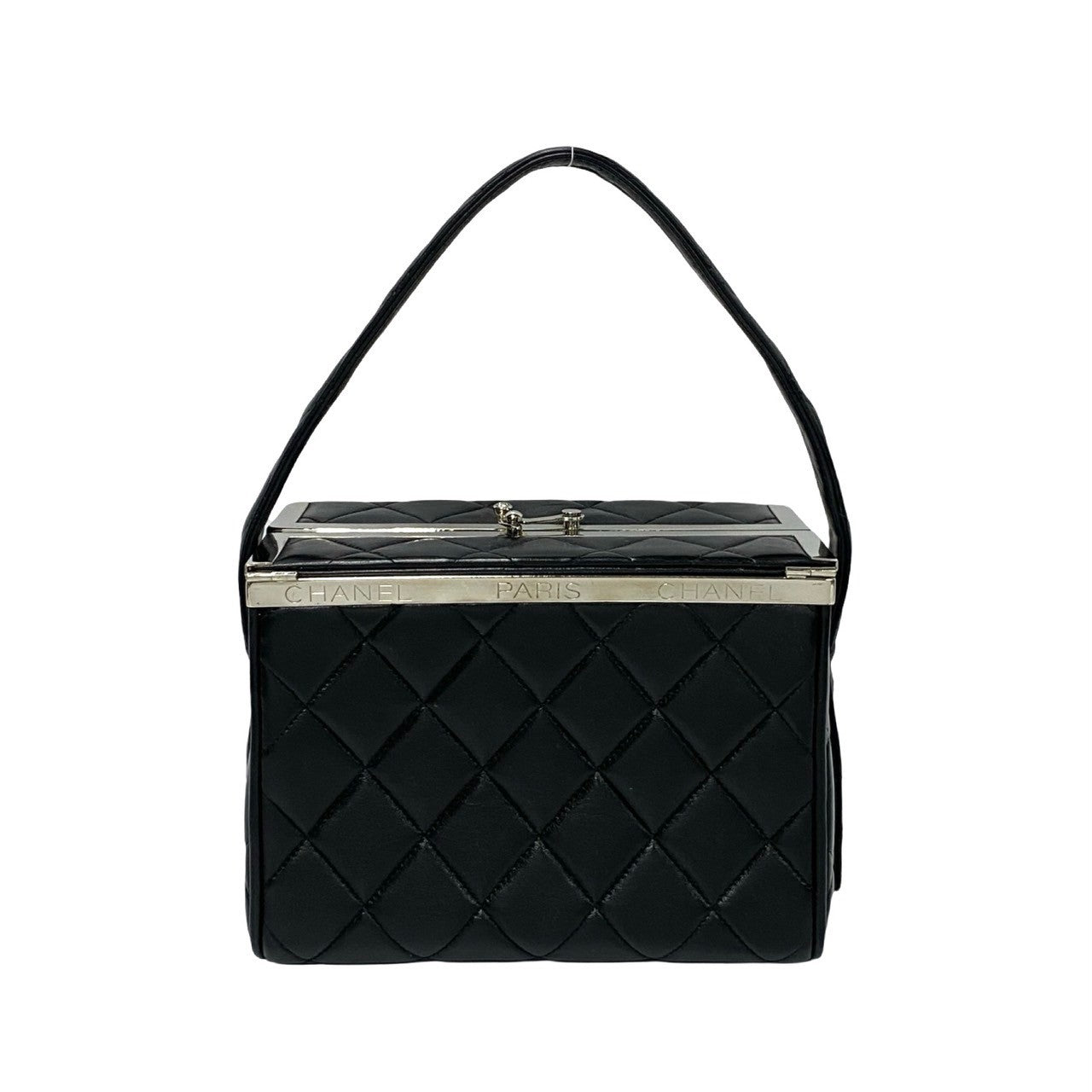 CHANEL Handbag leather black Vanity bag Matrasse Kannon Vanity Women