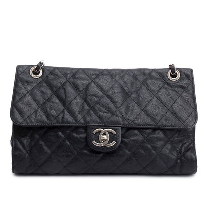 Chanel Black Caviar Leather Jumbo CC Crave Flap Bag