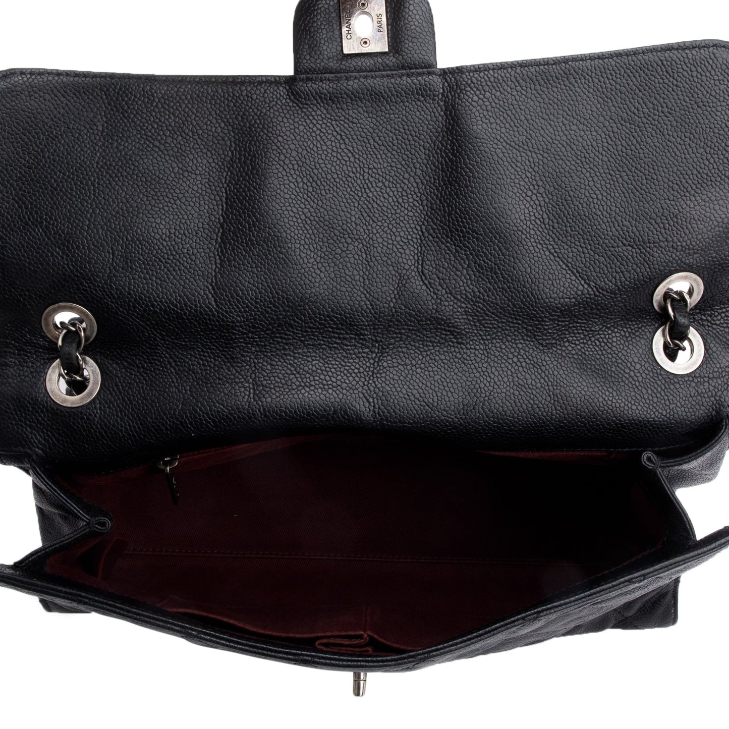 Chanel Black Caviar Leather Jumbo CC Crave Flap Bag