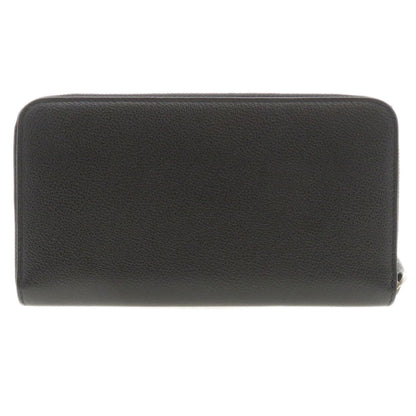 BURBERRY Long Wallet Purse leather black Logo motif mens(Unisex)