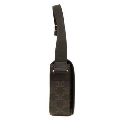 CELINE Shoulder Bag PVC, Leather Brown Triomphe Women