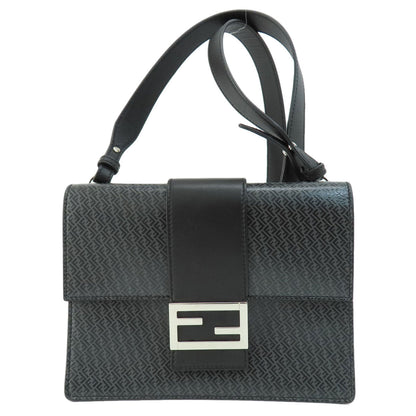 FENDI Shoulder Bag leather black logo