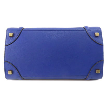 CELINE Tote Bag leather blue Luggage mini Women