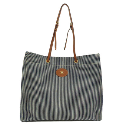 CELINE Shoulder Bag canvas blue Square Hippo Stripe Women