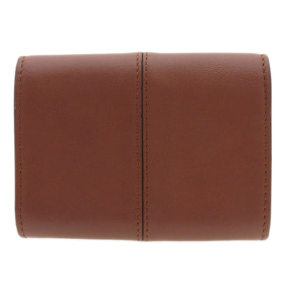 FENDI Card Case Calfskin Brown Peekaboo Women