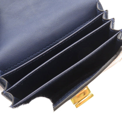 FENDI Card Case Calfskin Brown Peekaboo Women