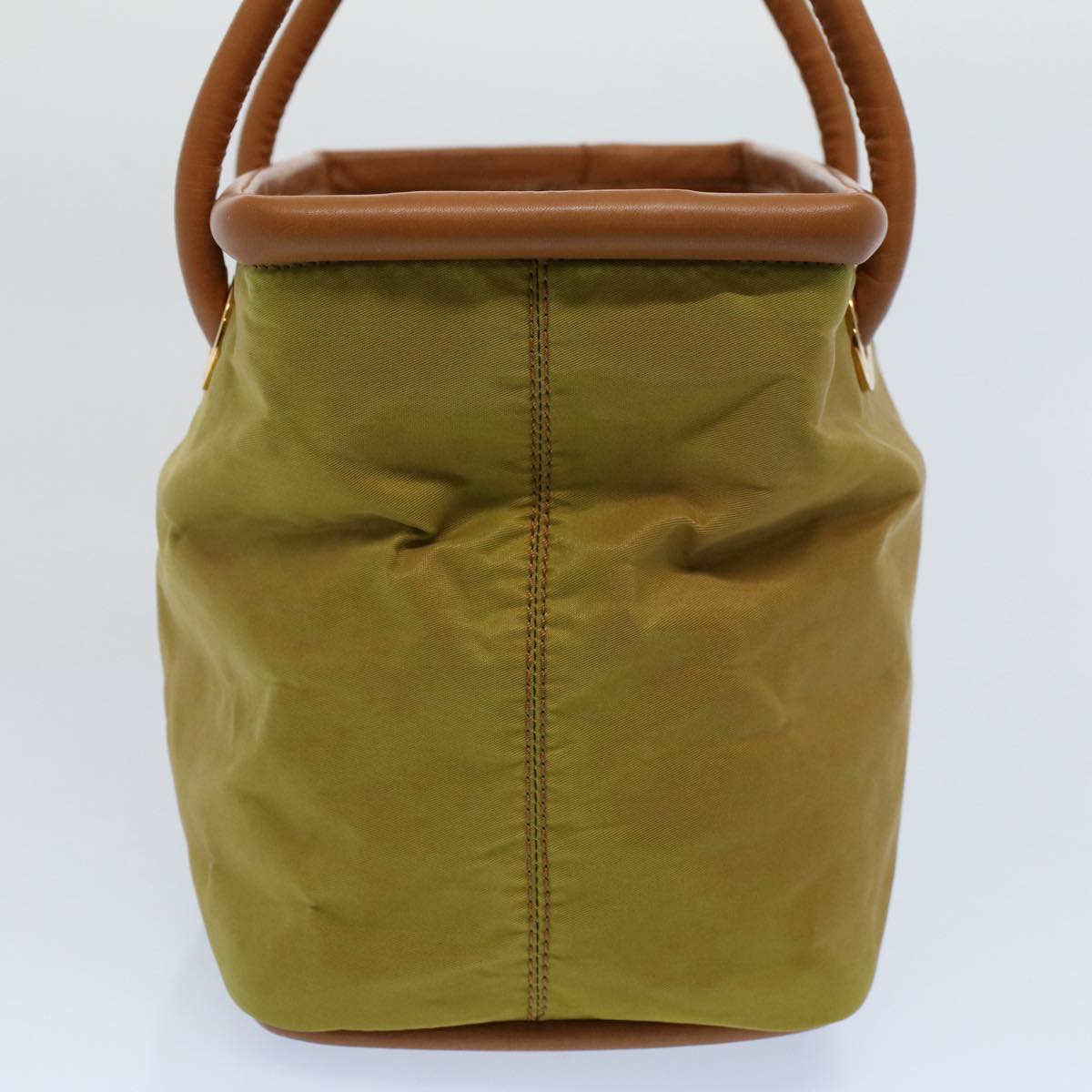 Luxury CELINE Hand Bag Nylon Leather Khaki  56308