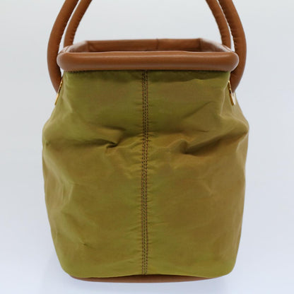 Luxury CELINE Hand Bag Nylon Leather Khaki  56308