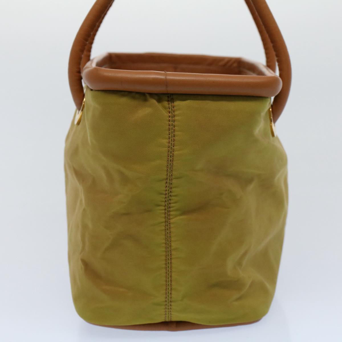 Luxury CELINE Hand Bag Nylon Leather Khaki  56308