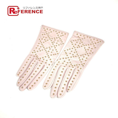 Dior gloves leather pink Studs Cannage Women 8