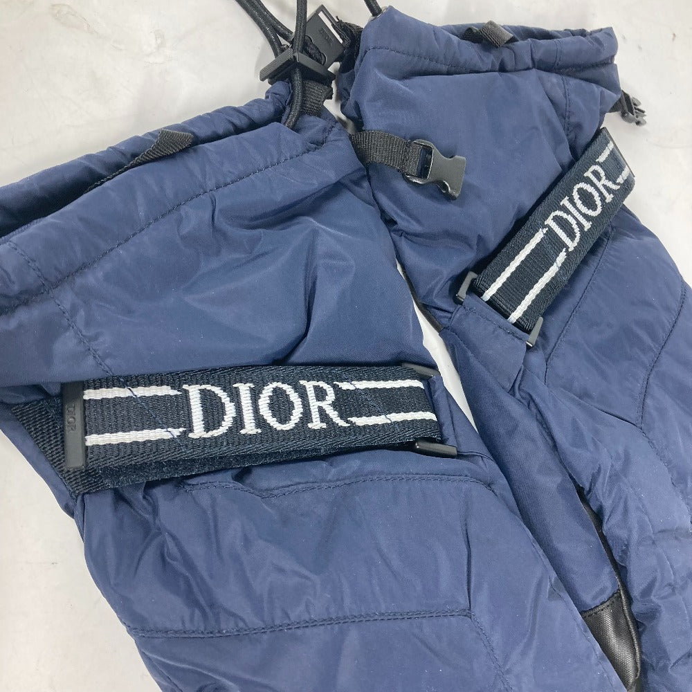 Dior gloves 113C901A0459 polyamide Navy Snowboarding Skiing logo gloves mens