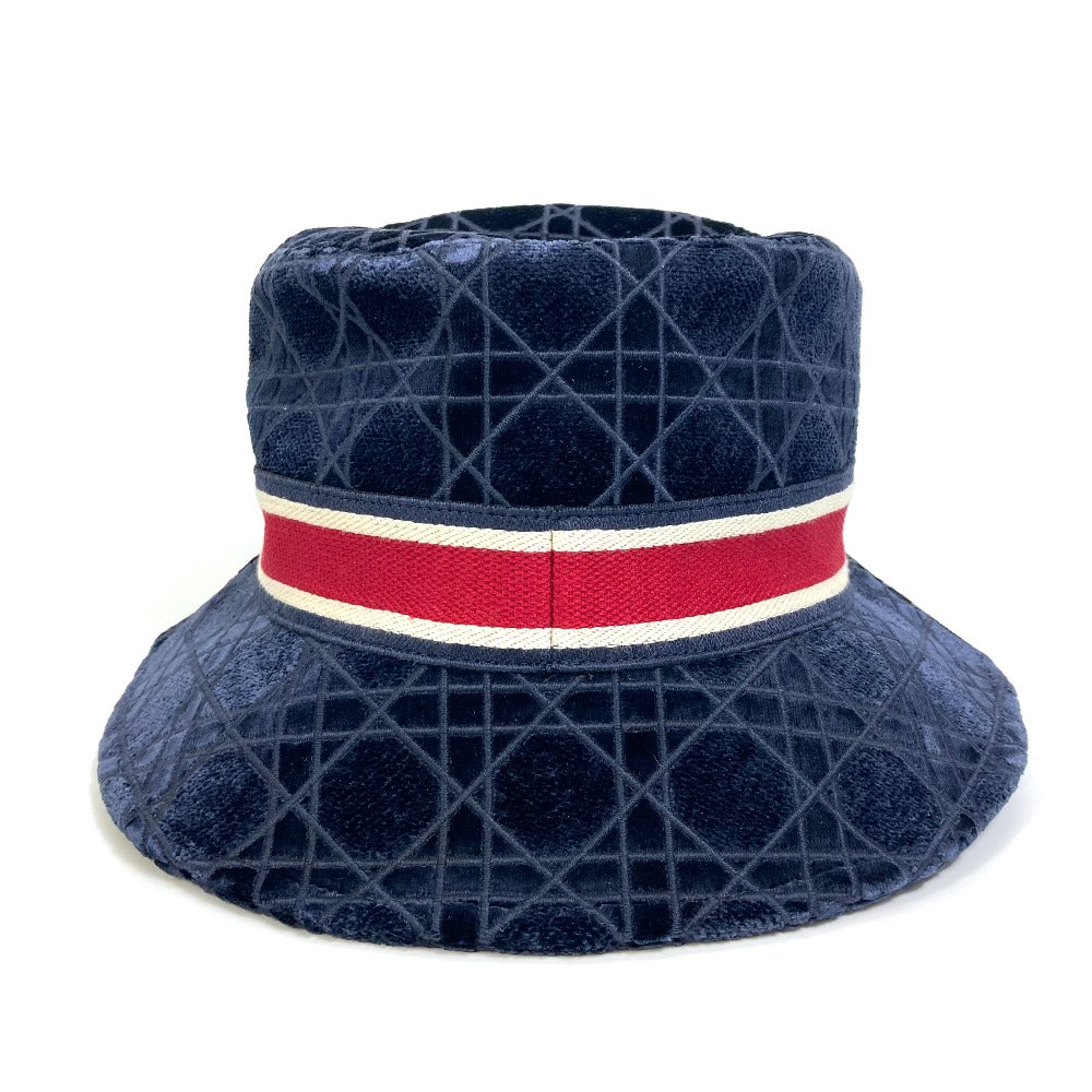 Dior hat 15CAN923X134 Cotton / Silk / Viscose Polyester Navy 21AW Velor Canage logo bob unisex(Unisex) 57