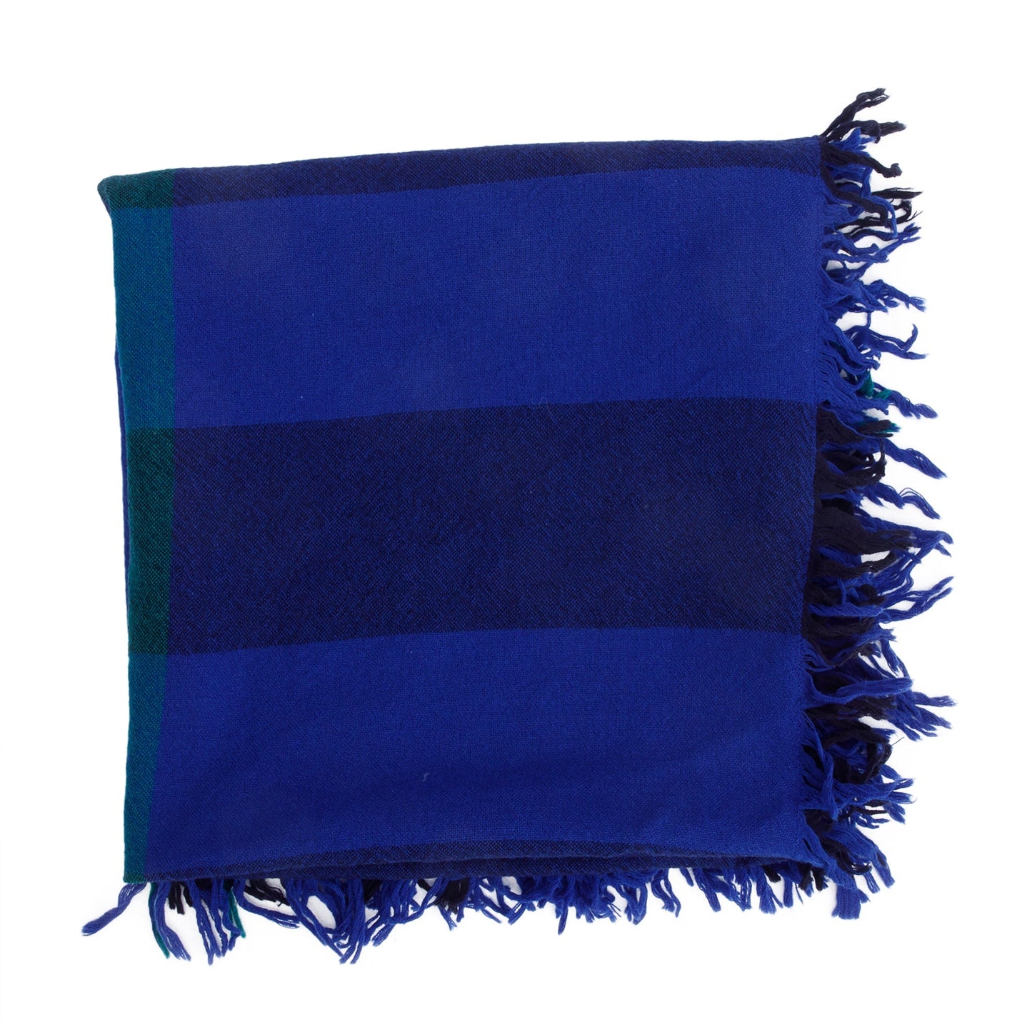 Burberry Blue Giant House Check Cashmere Silk Scarf