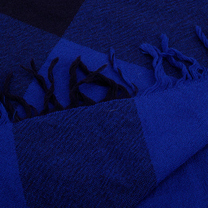 Burberry Blue Giant House Check Cashmere Silk Scarf