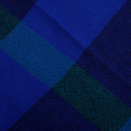 Burberry Blue Giant House Check Cashmere Silk Scarf