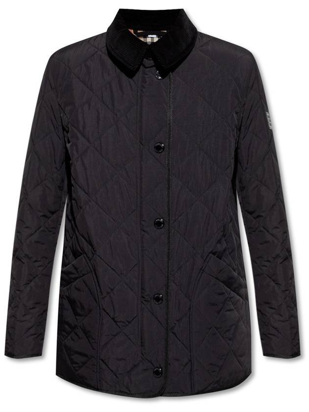 Luxury Burberry Diamond Quilted Thermoregulated Barn Jacket Black