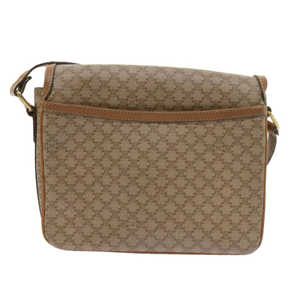 Luxury CELINE Macadam Canvas Shoulder Bag Beige  56701