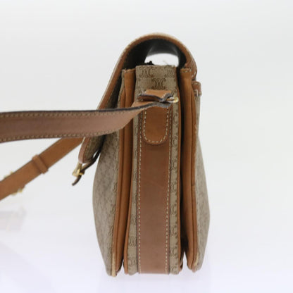 Luxury CELINE Macadam Canvas Shoulder Bag Beige  56701