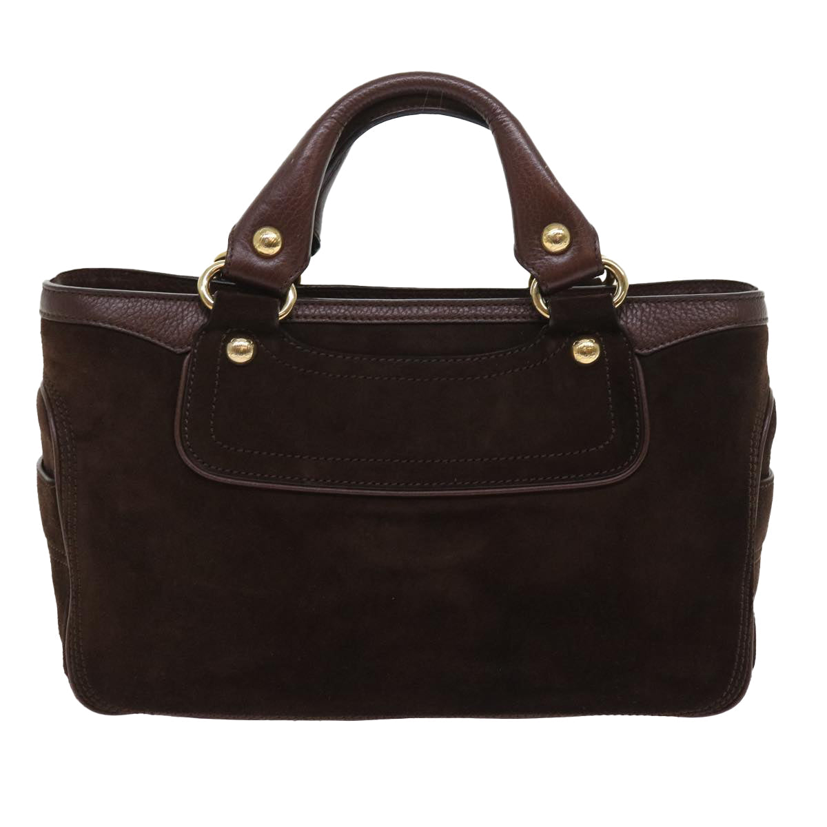 Luxury CELINE Hand Bag Suede Leather Brown  56762