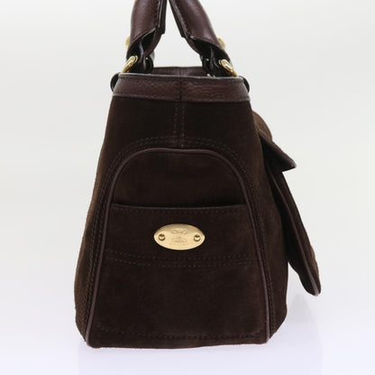 Luxury CELINE Hand Bag Suede Leather Brown  56762