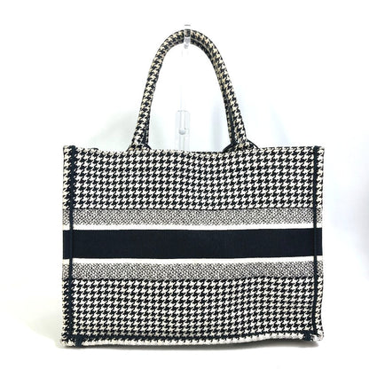 Dior Tote Bag M1296ZTQT_M911 canvas black Houndstooth Book Tote Medium Logo Women