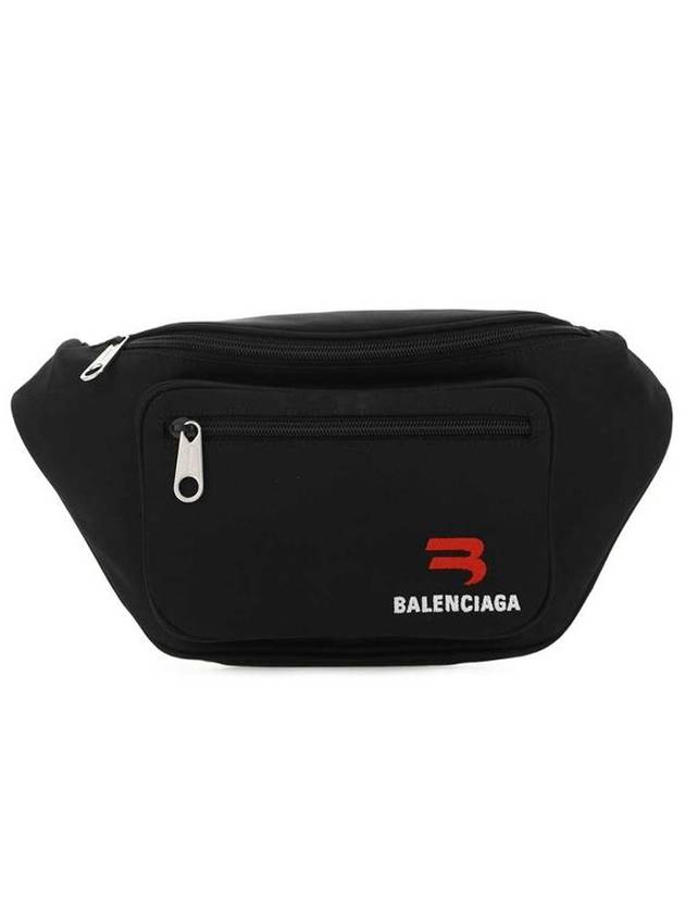Luxury Balenciaga Trending 2025 Explorer Logo Canvas Belt Bag Black