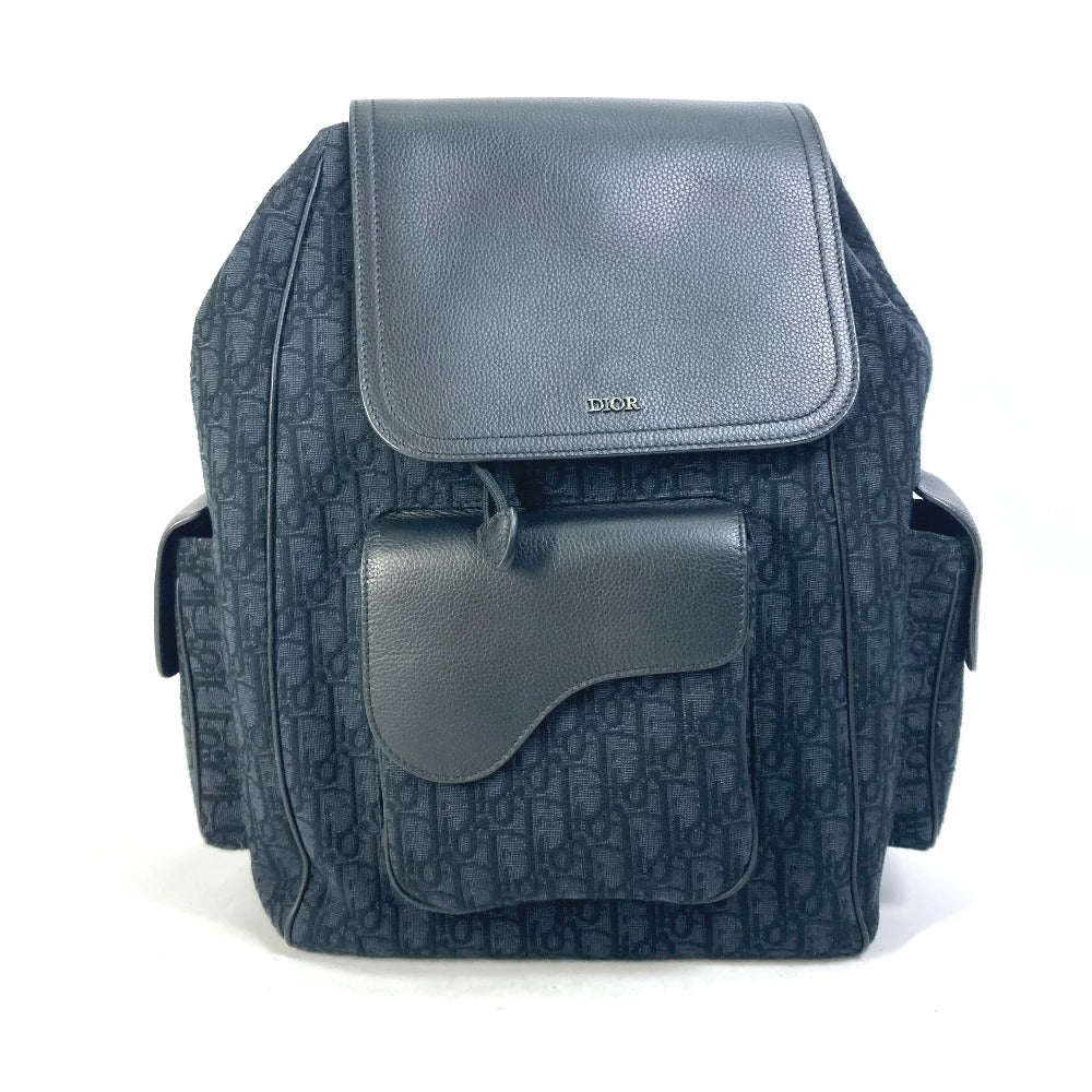 Dior Backpack 1ADBA161YKS Canvas / leather Navy 23Stainless Steel Saddle Oblique mens