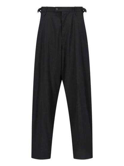 Luxury Balenciaga Trending 2025 Waist Buckle Strap Straight Pants Black