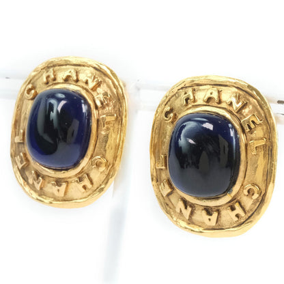CHANEL Earring Plated Gold, Blue Stone gold Colored stone vintage Women