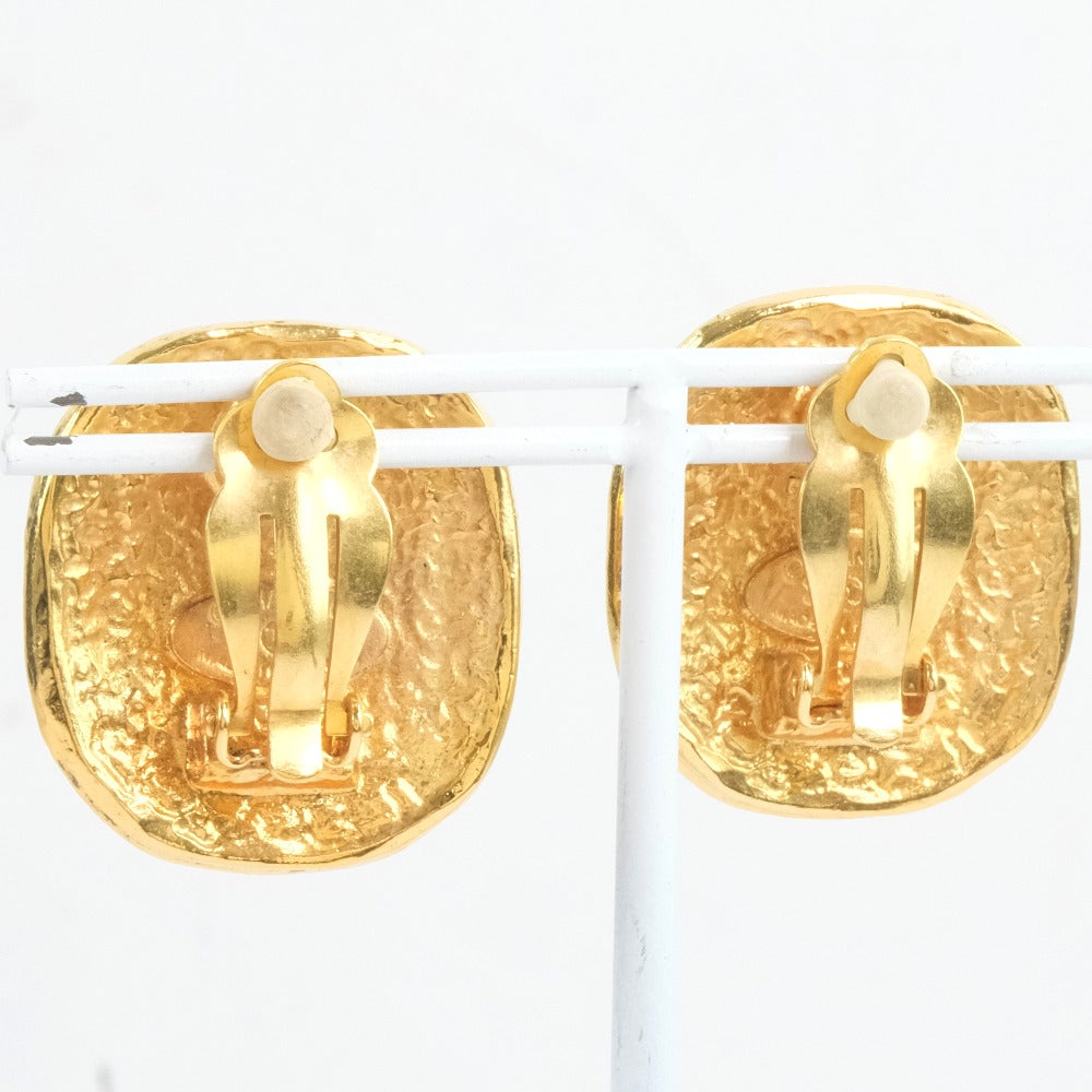 CHANEL Earring Plated Gold, Blue Stone gold Colored stone vintage Women