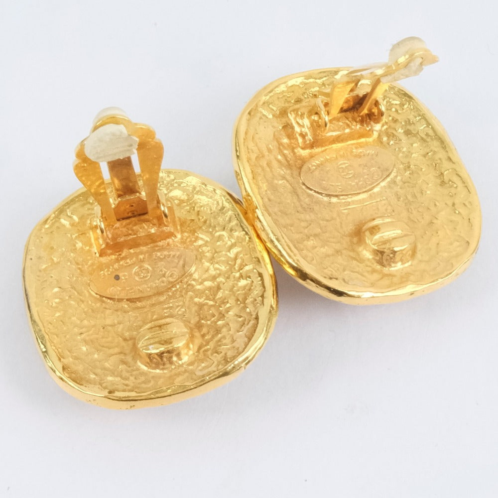 CHANEL Earring Plated Gold, Blue Stone gold Colored stone vintage Women