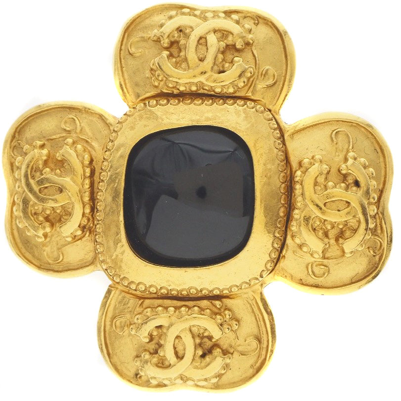 CHANEL Brooch Plated Gold gold vintage COCO Mark Women