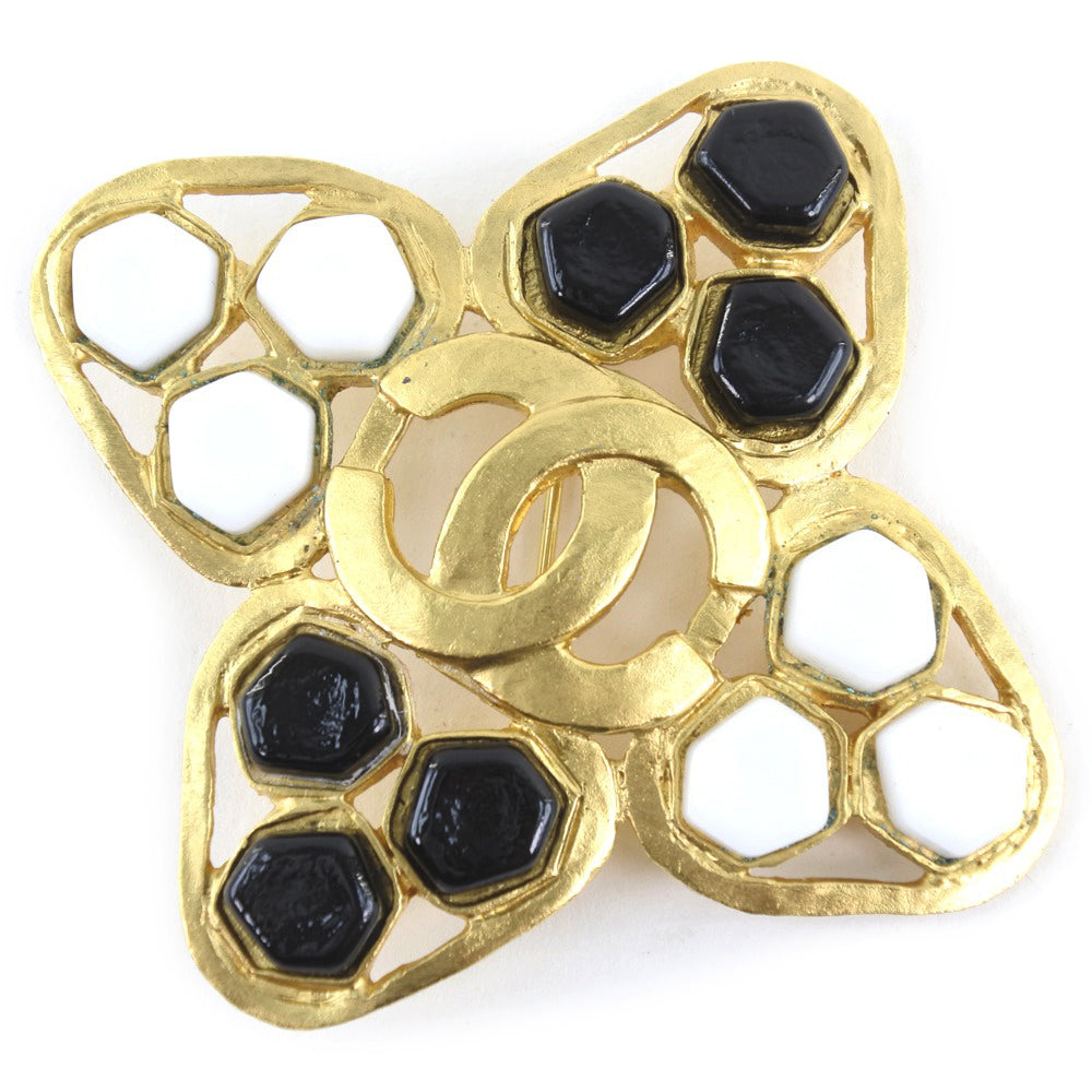 CHANEL Brooch Plated Gold gold COCO Mark Women
