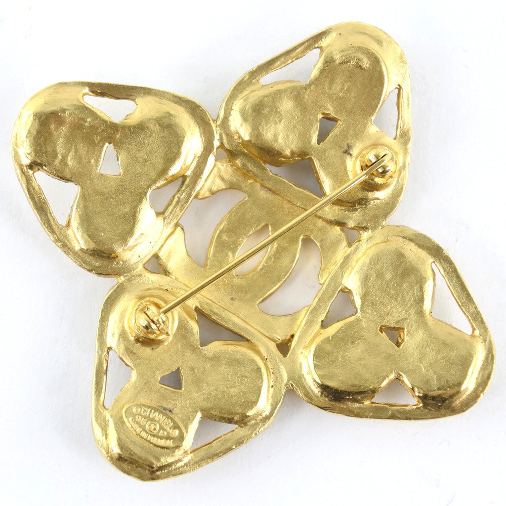 CHANEL Brooch Plated Gold gold COCO Mark Women