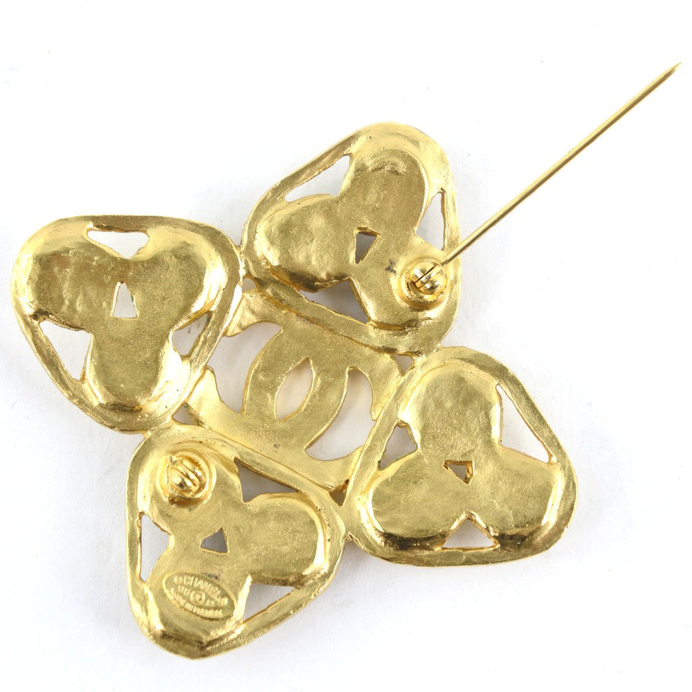 CHANEL Brooch Plated Gold gold COCO Mark Women