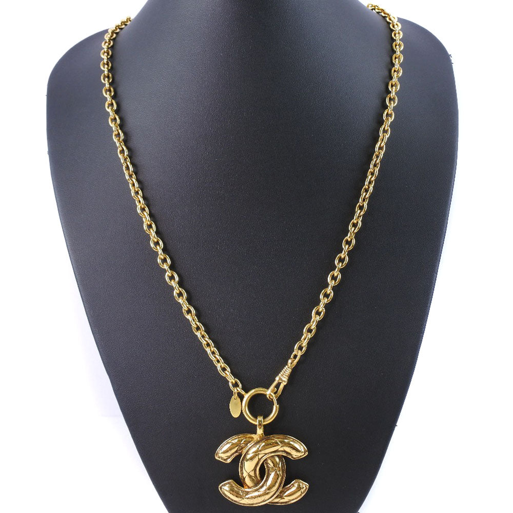 CHANEL Necklace Plated Gold gold vintage Matrasse COCO Mark Women