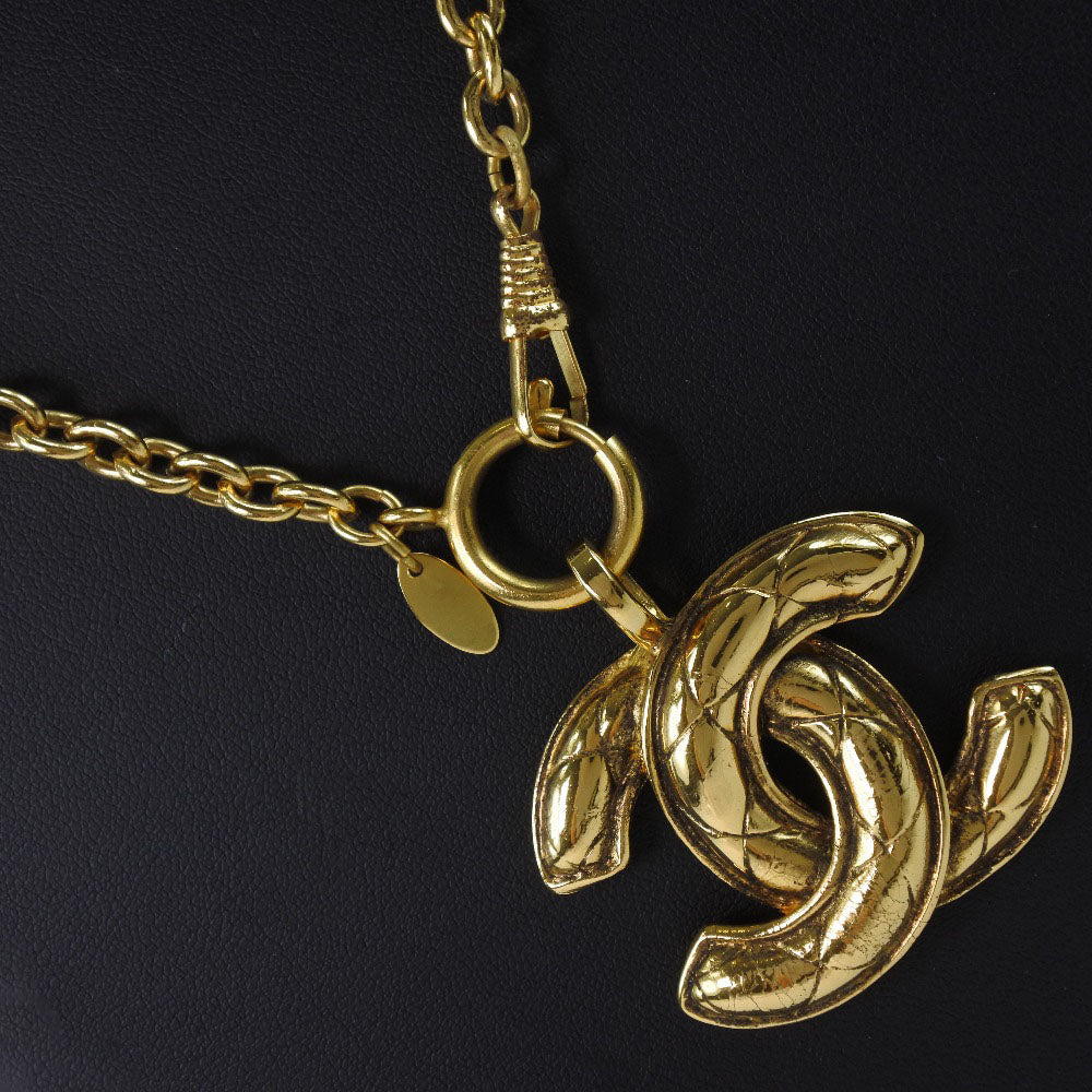 CHANEL Necklace Plated Gold gold vintage Matrasse COCO Mark Women