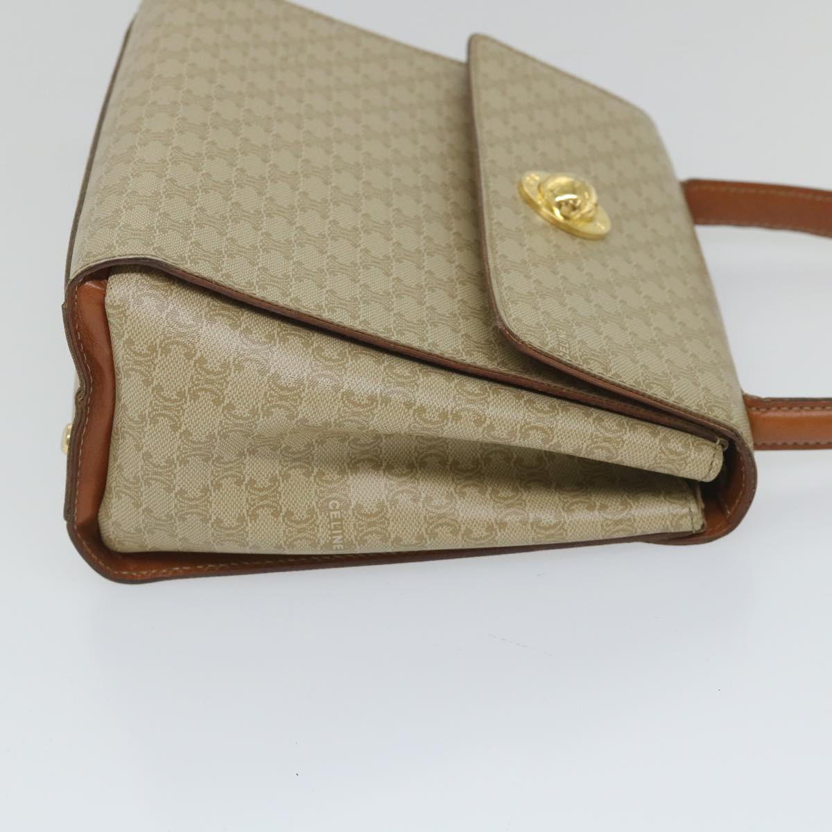 Luxury CELINE Macadam Canvas Hand Bag 2way Beige  57217