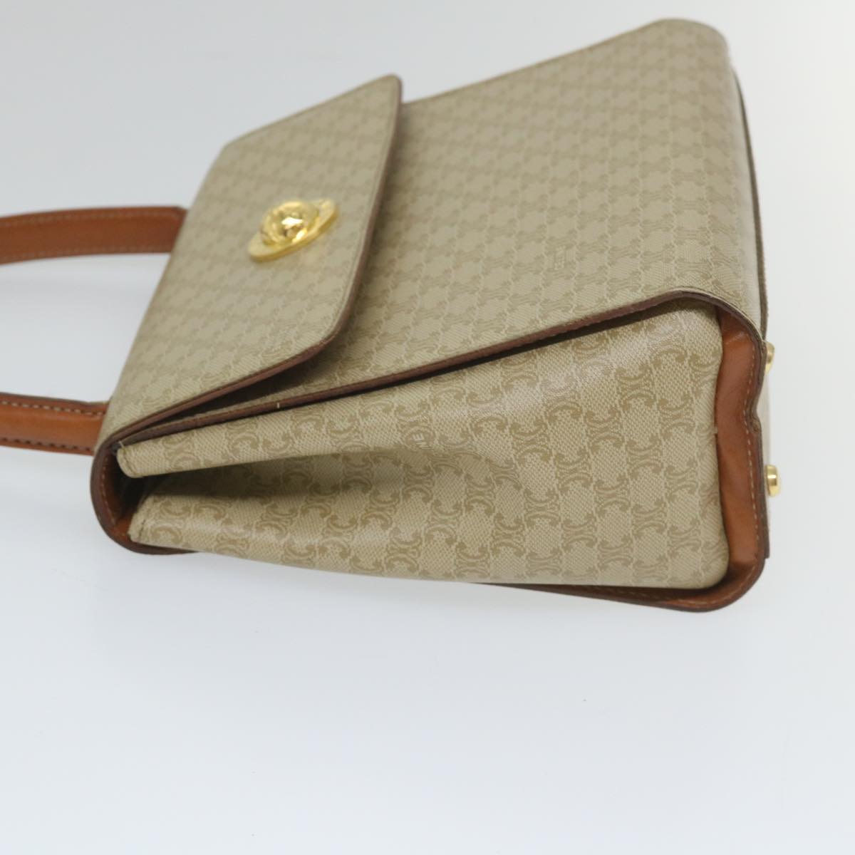 Luxury CELINE Macadam Canvas Hand Bag 2way Beige  57217