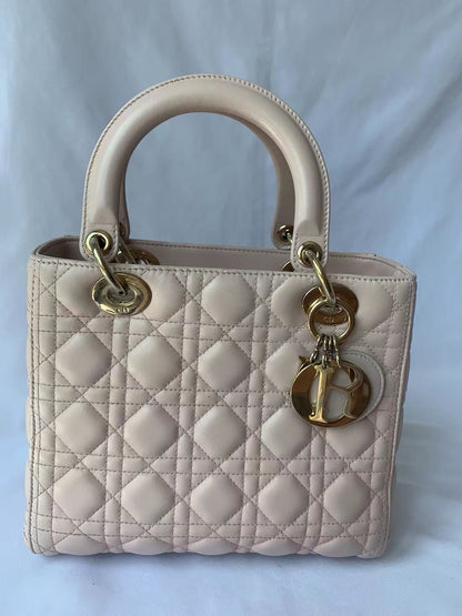 Lady Dior Pink Cannage Leather Medium