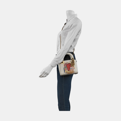 Lady Dior Mini 2018 x Niki De Saint Phalle Dioramour White Leather Gold Hardware